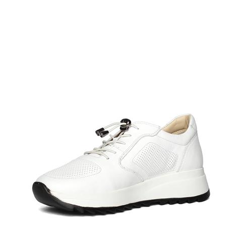 Kadın Beyaz Bağcıklı Kalın Tabanlı Deri Sneaker