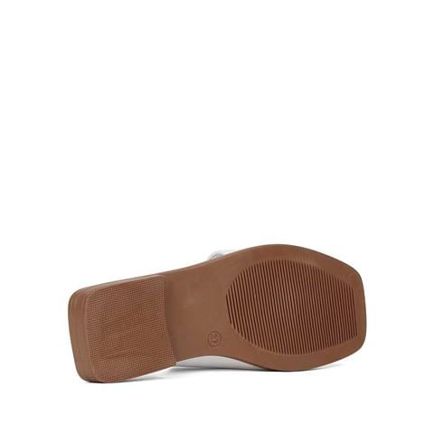 Kadın Beyaz Deri Terlik