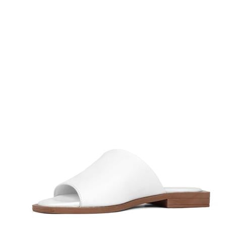 Kadın Beyaz Deri Terlik