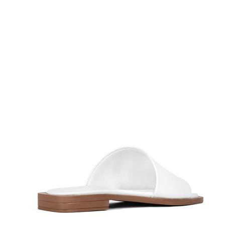 Kadın Beyaz Deri Terlik