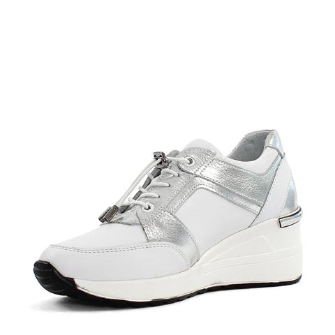 Kadın Beyaz Dolgu Topuklu Deri Sneaker