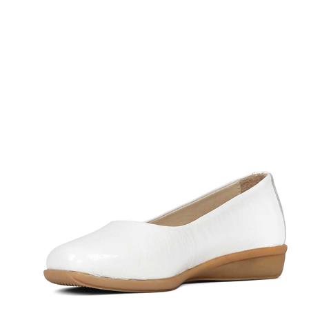 Kadın Beyaz Düz Rugan Deri Ayakkabı