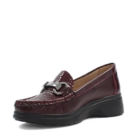 Kadın Bordo Dolgu Topuklu Rugan Kroko Deri Ayakkabı