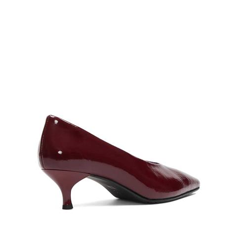 Kadın Bordo İnce Topuklu Rugan Deri Klasik Ayakkabı