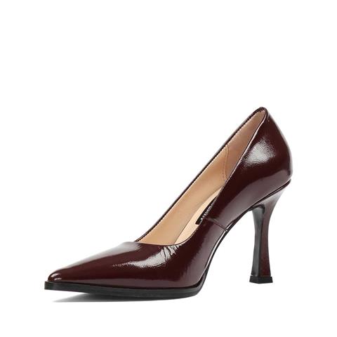 Kadın Bordo İnce Topuklu Rugan Deri Stiletto