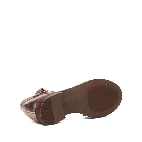 Kadın Bronz Deri Sandalet