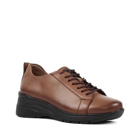 Kadın Ceviz Dolgu Topuklu Deri Ayakkabı