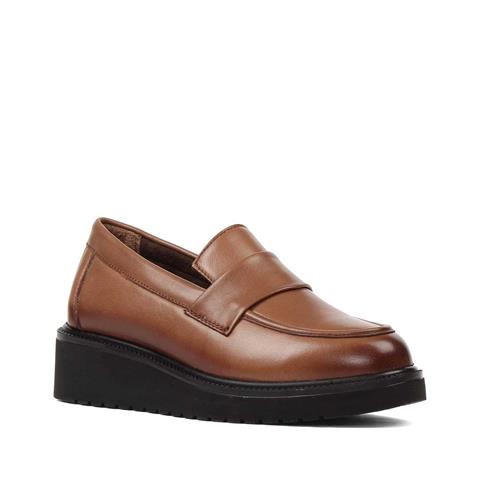 Kadın Ceviz Dolgu Topuklu Deri Ayakkabı