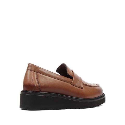 Kadın Ceviz Dolgu Topuklu Deri Ayakkabı