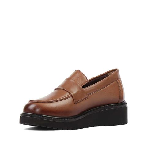 Kadın Ceviz Dolgu Topuklu Deri Ayakkabı