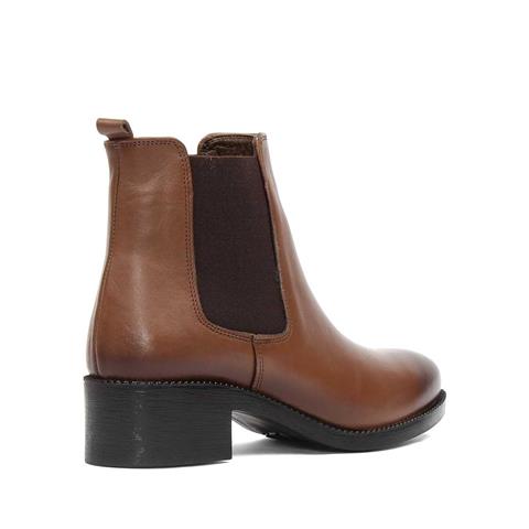 Kadın Ceviz Kalın Tabanlı Deri Chelsea Bot