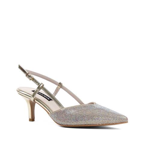 Kadın Dore Arkası Açık İnce Topuklu Abiye Ayakkabı