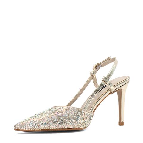 Kadın Dore Arkası Açık İnce Topuklu Abiye Ayakkabı