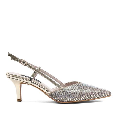 Kadın Dore Arkası Açık İnce Topuklu Abiye Ayakkabı