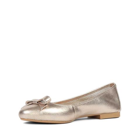 Kadın Dore Fiyonklu Deri Babet