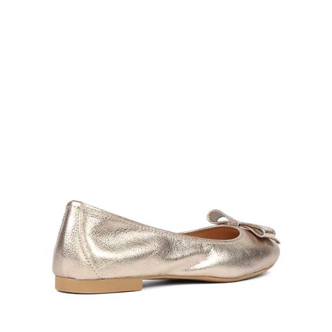 Kadın Dore Fiyonklu Deri Babet