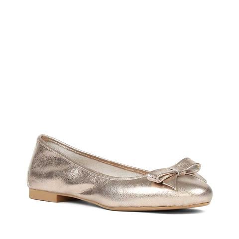 Kadın Dore Fiyonklu Deri Babet