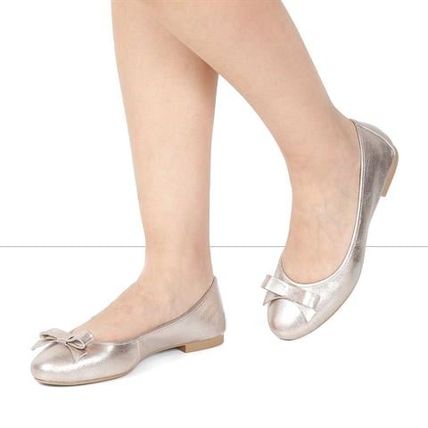 Kadın Dore Fiyonklu Deri Babet