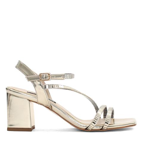 Kadın Dore Tokalı Kalın Topuklu Abiye Ayakkabı