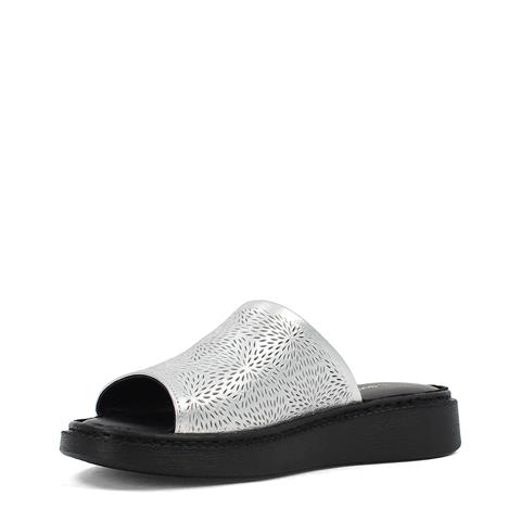 Kadın Gümüş Deri Terlik