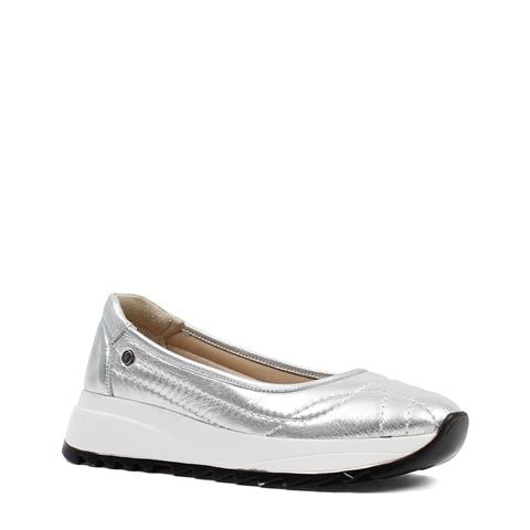 Kadın Gümüş Dolgu Topuklu Deri Ayakkabı