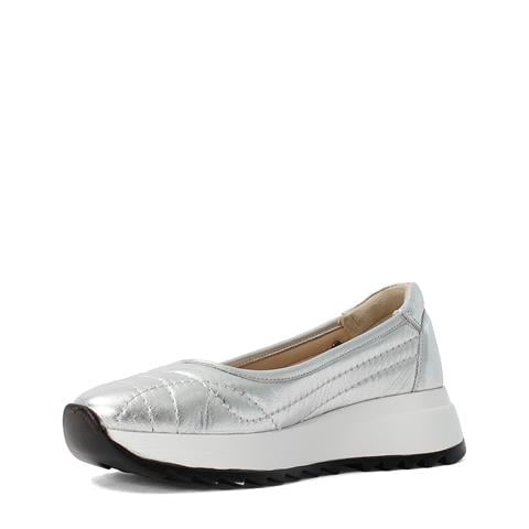 Kadın Gümüş Dolgu Topuklu Deri Ayakkabı