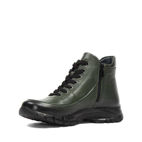 Kadın Haki Fermuarlı Deri Bot