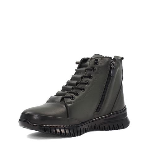 Kadın Haki Fermuarlı Deri Bot