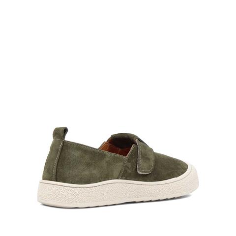 Kadın Haki Kalın Tabanlı Süet Deri Ayakkabı