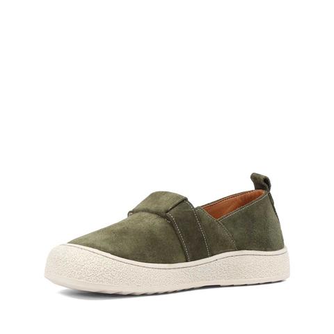 Kadın Haki Kalın Tabanlı Süet Deri Ayakkabı