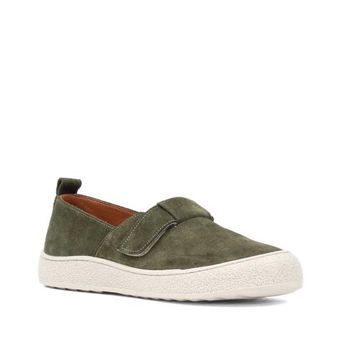 Kadın Haki Kalın Tabanlı Süet Deri Ayakkabı