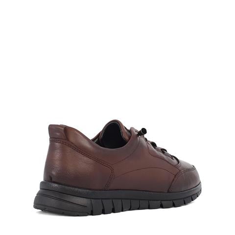 Kadın Kahverengi Bağcıklı Deri Ayakkabı