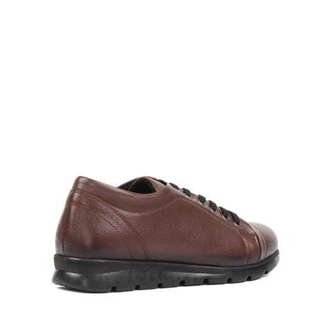 Kadın Kahverengi Bağcıklı Deri Ayakkabı