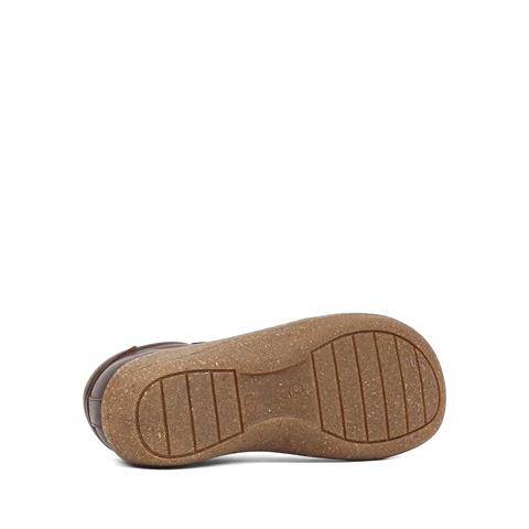 Kadın Kahverengi Bağcıklı Fermuarlı Deri Ayakkabı