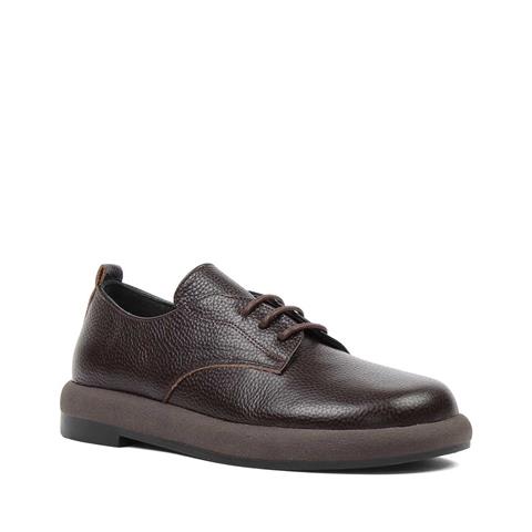 Kadın Kahverengi Bağcıklı Kalın Tabanlı Deri Ayakkabı