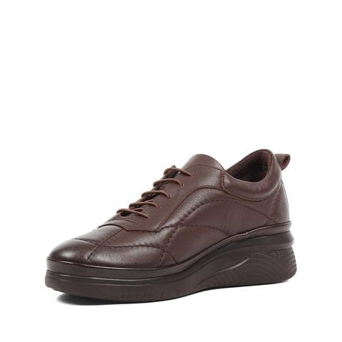 Kadın Kahverengi Bağcıklı Kalın Tabanlı Deri Ayakkabı