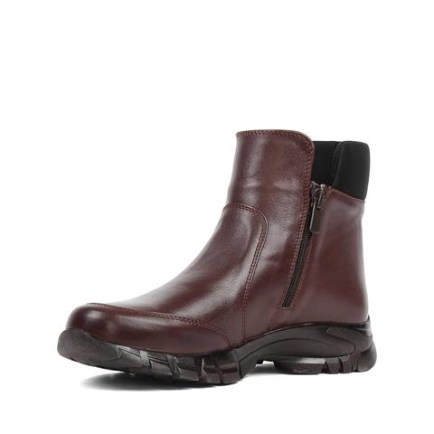 Kadın Kahverengi Çift Fermuarlı Deri Bot