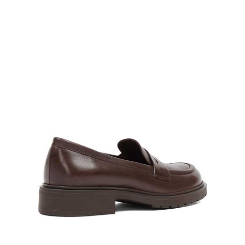 Kadın Kahverengi Deri Loafer