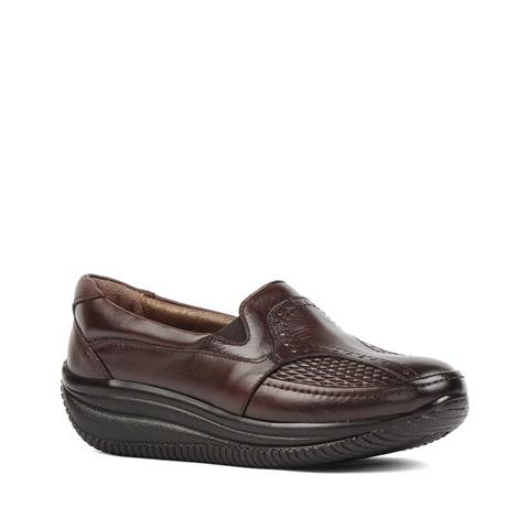 Kadın Kahverengi Dolgu Topuklu Deri Ayakkabı