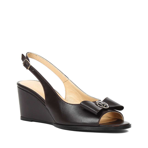 Kadın Kahverengi Dolgu Topuklu Deri Ayakkabı