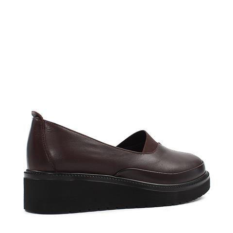 Kadın Kahverengi Dolgu Topuklu Deri Ayakkabı