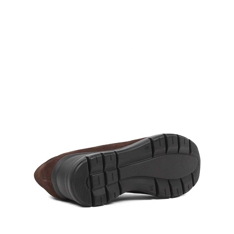 Kadın Kahverengi Dolgu Topuklu Nubuk Deri Sneaker