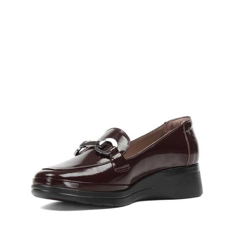 Kadın Kahverengi Dolgu Topuklu Rugan Deri Ayakkabı