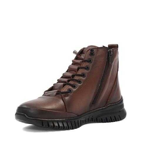 Kadın Kahverengi Fermuarlı Deri Bot