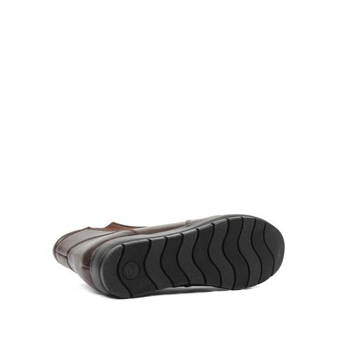 Kadın Kahverengi Fermuarlı Deri Chelsea Bot