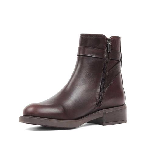 Kadın Kahverengi Fermuarlı Toka Detaylı Deri Bot