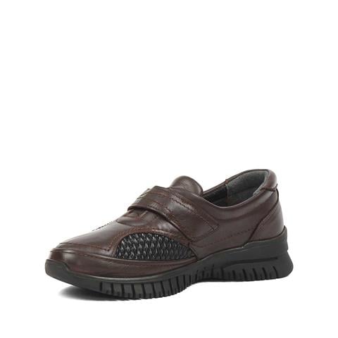 Kadın Kahverengi Kalın Tabanlı Deri Ayakkabı