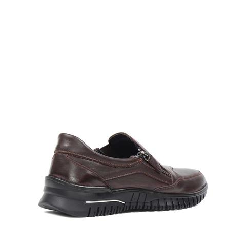 Kadın Kahverengi Kalın Tabanlı Deri Ayakkabı