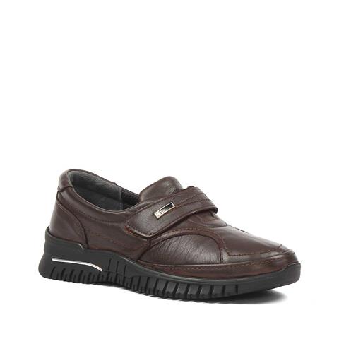 Kadın Kahverengi Kalın Tabanlı Deri Ayakkabı