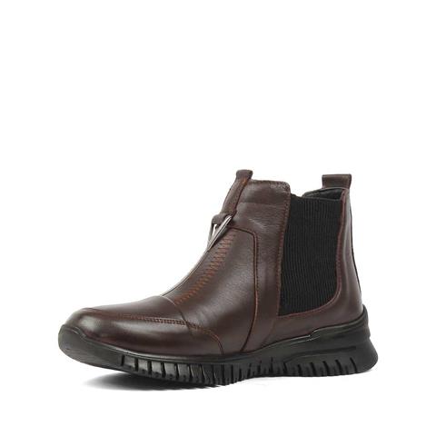 Kadın Kahverengi Kalın Tabanlı Deri Chelsea Bot